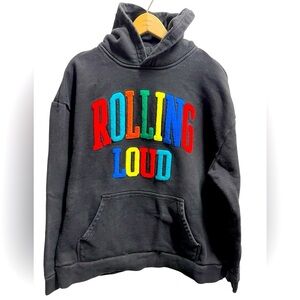 🖤ROLLING LOUD Men’s size L Hoodie - Black with Multicolor Letters